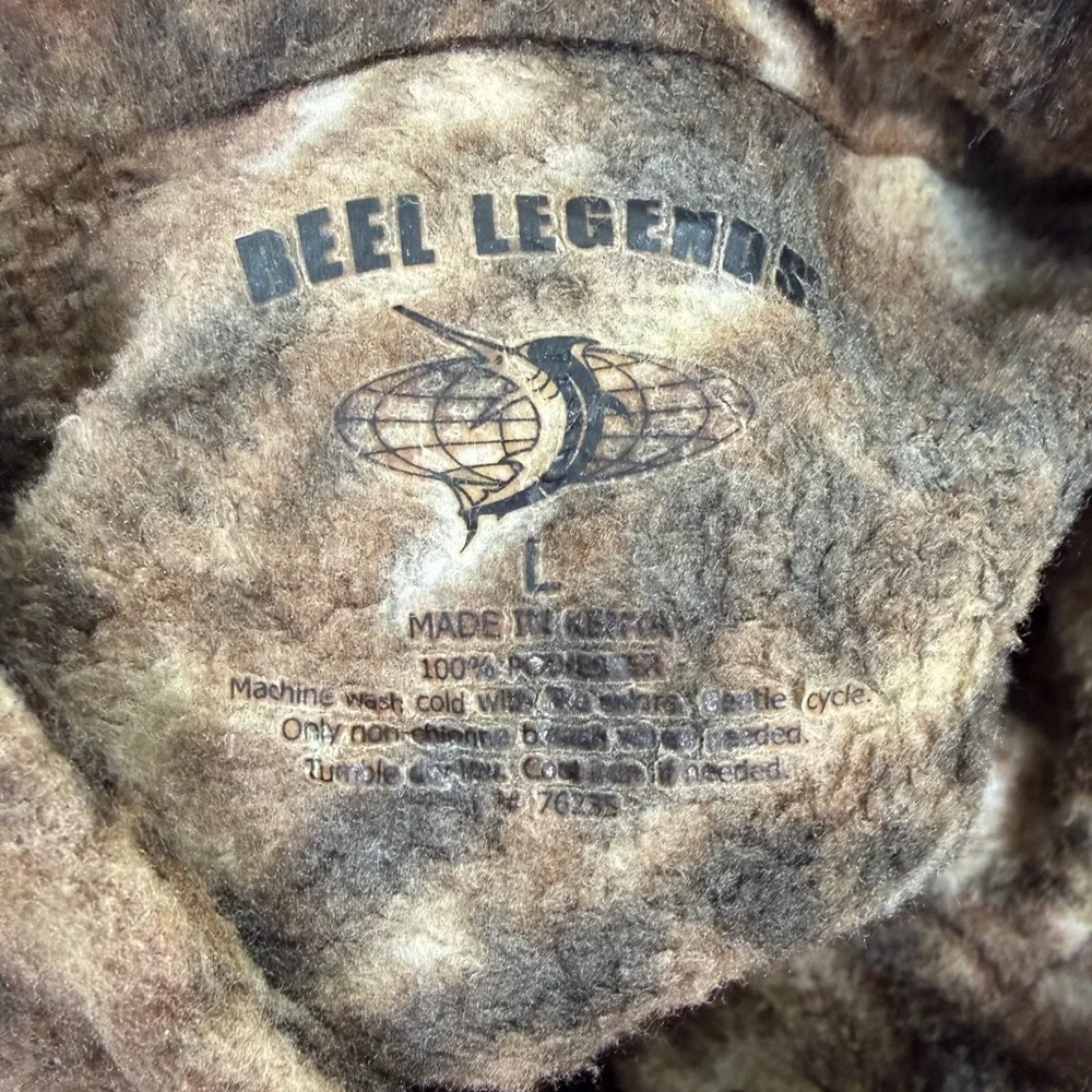 Reel Legends Camo Fleece Full Zip Jacket Size Large